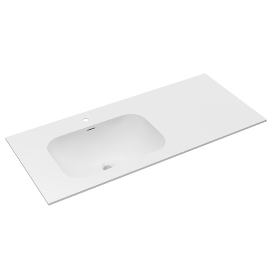 VINCEA Раковина Elise VCB-4EL120MW-L, Corian левая, цвет белый матовый VCB-4EL120MW-L