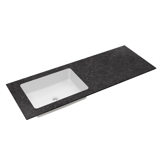 VINCEA Столешница из натурального мрамора с интегрированной раковиной VWTB-4LX140VB-L, левая,черный Версаче VWTB-4LX140VB-L