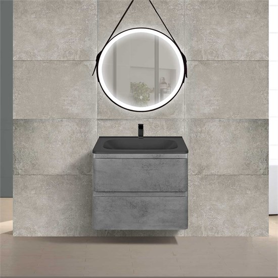 VINCEA База под раковину Vico 600 подвесная, 2 выкатных ящика soft close, Beton VMC-2V600BT