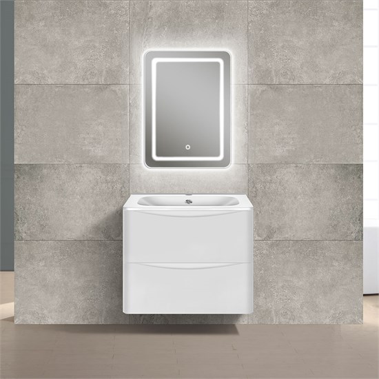 VINCEA База под раковину Paola 600 подвесная, 2 выкатных ящика soft close, G.White VMC-2P600GW - фото 320598