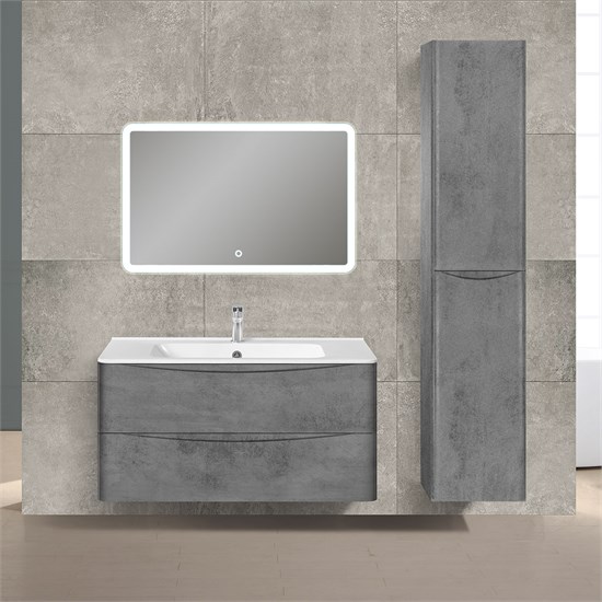 VINCEA База под раковину Paola 1000 подвесная, 2 выкатных ящика soft close, Beton VMC-2P100BT - фото 320667