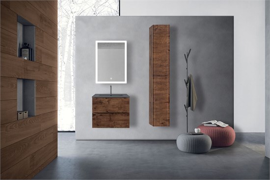 VINCEA База под керамическую раковину Mia 600 подвесная, 2 выкатных ящика soft close, R.Wood VMC-2MC600RW