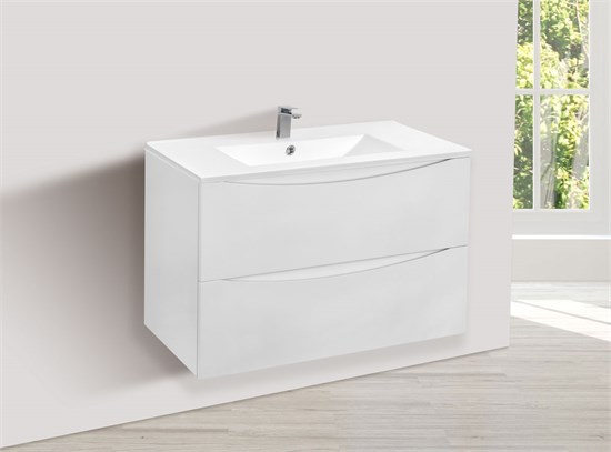 VINCEA База под керамическую раковину Mia 750 подвесная, 2 выкатных ящика soft close, G.White VMC-2MC750GW - фото 320727