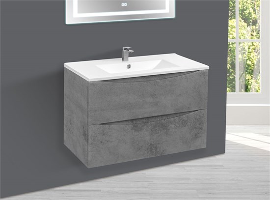 VINCEA База под керамическую раковину Mia 800 подвесная, 2 выкатных ящика soft close, Beton VMC-2MC800BT