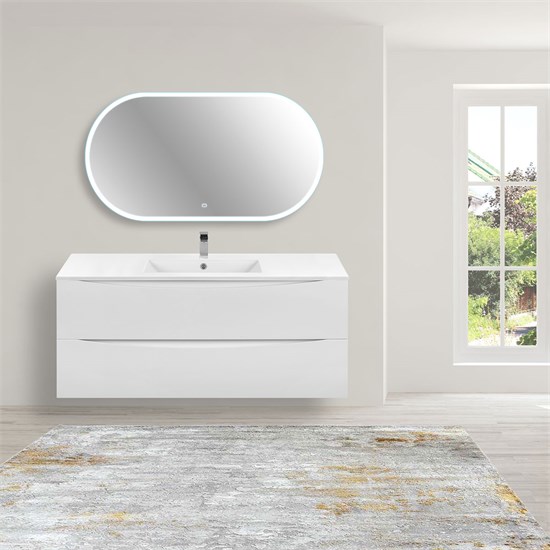 VINCEA База под керамическую раковину Mia 1200 подвесная, 2 выкатных ящика soft close, G.White VMC-2MC120GW - фото 320830