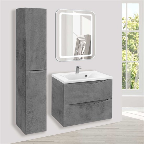 VINCEA База под раковину Mia 650 подвесная, 2 выкатных ящика soft close, Beton VMC-2MA650BT - фото 321006