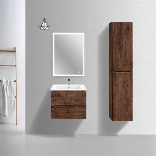 VINCEA База под керамическую раковину Mia Slim 600 подвесная, 2 выкатных ящика soft close, R.Wood VMC-2MC600S1RW - фото 321102