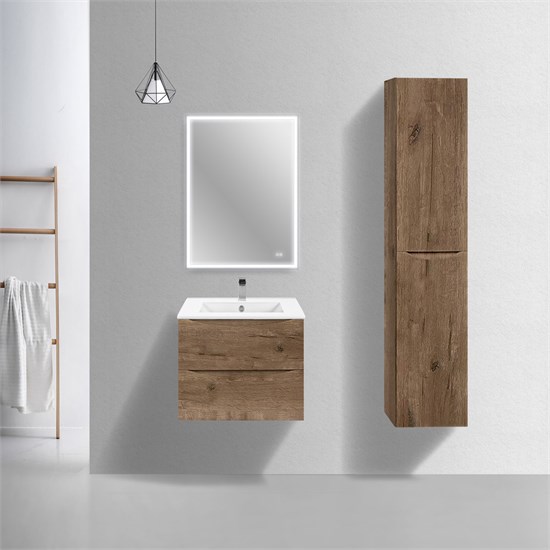 VINCEA База под керамическую раковину Mia Slim 600 подвесная, 2 выкатных ящика soft close, V.Oak VMC-2MC600S1VO - фото 321105