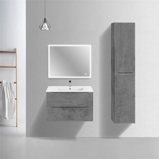 VINCEA База под керамическую раковину Mia Slim 800 подвесная, 2 выкатных ящика soft close, Beton VMC-2MC800S1BT - фото 321124