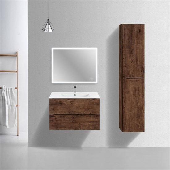 VINCEA База под керамическую раковину Mia Slim 800 подвесная, 2 выкатных ящика soft close, R.Wood VMC-2MC800S1RW - фото 321130