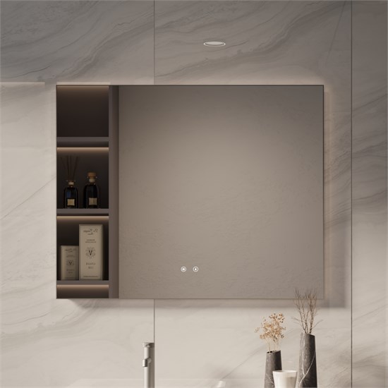 VINCEA Зеркало LED VLM-4F100GM-2 1000х800 c сенсорным выключателем, антизапотевание, вороненая сталь VLM-4F100GM-2