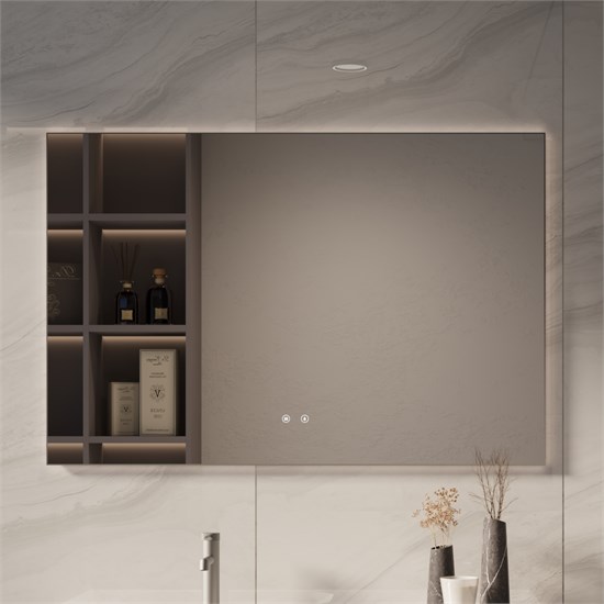 VINCEA Зеркало LED VLM-4F120GM-2 1200х800 c сенсорным выключателем, антизапотевание, вороненая сталь VLM-4F120GM-2