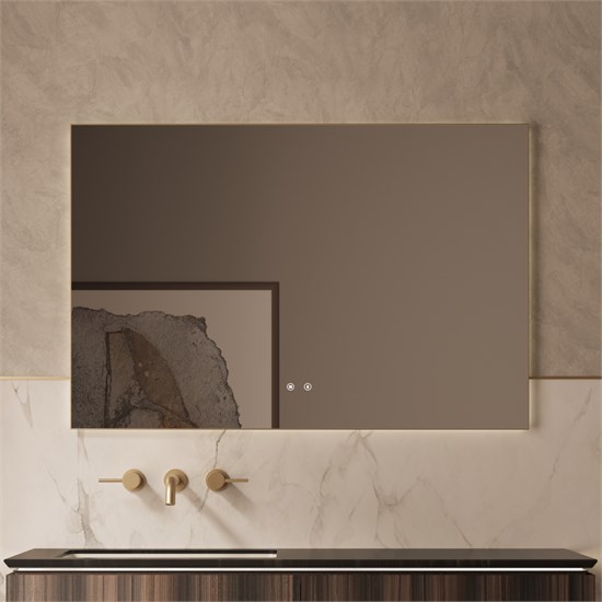 VINCEA Зеркало LED VLM-4F120BG-2 1200х800 c сенсорным выключателем, антизапотевание, брашированное золото VLM-4F120BG-2