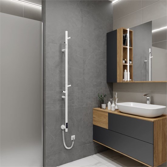 VINCEA Полотенцесушитель электрический VTD-1DWE 15х140, белый, таймер VTD-1DWE - фото 321868