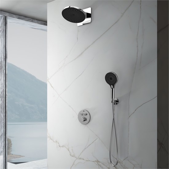 VINCEA Душевой комплект Inspire VSFW-3I22MT5CH встраиваемый, термостат, двухрежимный, хром VSFW-3I22MT5CH - фото 322602