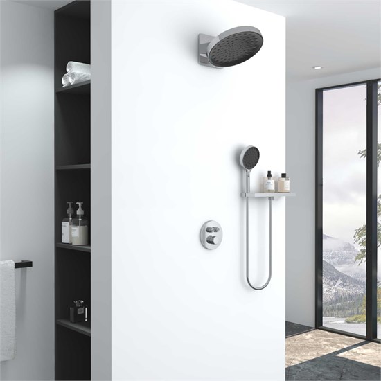 VINCEA Душевой комплект Inspire VSFW-3I22MT3RCH встраиваемый, термостатический, двухрежимный, хром VSFW-3I22MT3RCH - фото 323600