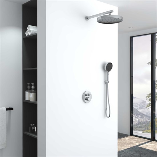 VINCEA Душевой комплект Inspire VSFW-3I22MT2CH встраиваемый, термостатический, двухрежимный, хром VSFW-3I22MT2CH - фото 323736