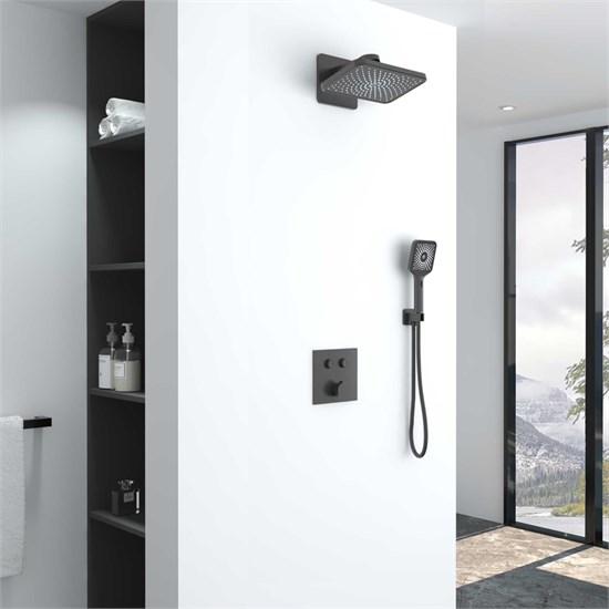 VINCEA Душевой комплект Inspire VSFW-421I4GM встраиваемый, двухрежимный, вороненая сталь VSFW-421I4GM - фото 323908