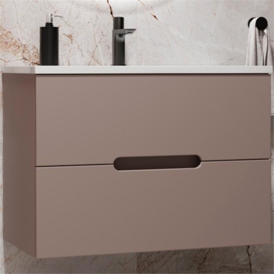 STYLE LINE Тумба подвесная "Матис 80", Classic 80, (2 ящика), тауп темный, ЭМАЛЬ ЛС-00002298