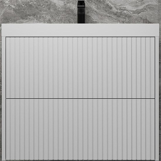 STYLE LINE Тумба подвесная "Стокгольм 70", Classic 70, (2 ящ.) белый рифленый софт, PUSH ЛС-00002313