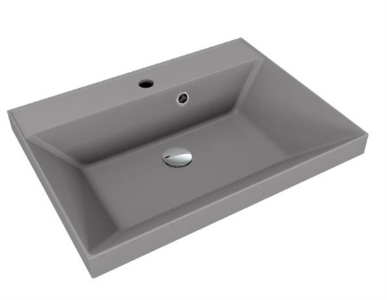 STYLE LINE Раковина для мебели ASTI 600x450 кварц, серый шелк (отдельно не продается) СС-00002469