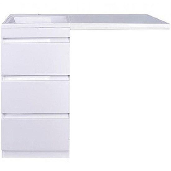 STYLE LINE El Fante Dallas El Fante Тумба под раковину напольная "Даллас 100" (3 ящ.) Люкс белая, PLUS АА00-000069
