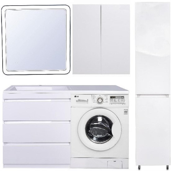 STYLE LINE El Fante Dallas El Fante Тумба под раковину напольная "Даллас 130", 3 ящ., Люкс белая, PLUS СС-00000558