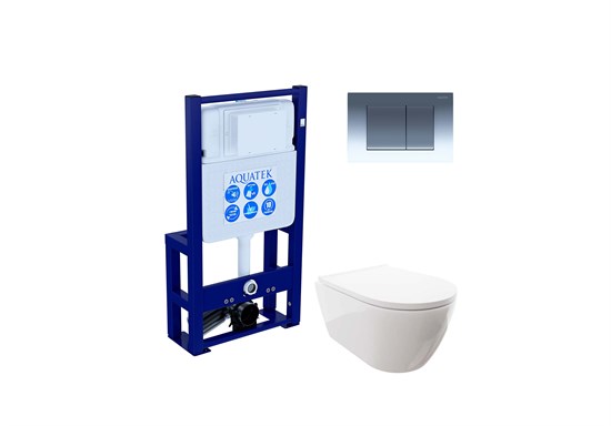 SET AQUATEK ПОЛАРИС (рама AQUATEK Standard INS-0000016+унитаз ПОЛАРИС AQ0700-00 с тонким сиденьем soft-close+панель KDI-0000010 SET AQUATEK ПОЛАРИС-010