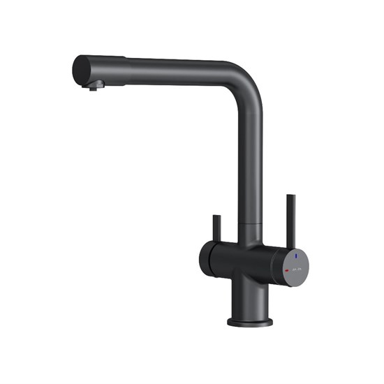 AM.PM Func Смеситель для кухни с L-изливом с каналом для питьевой воды, черный F8F05722 - фото 328060