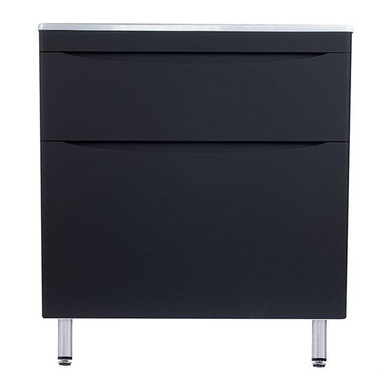 STYLE LINE El Fante Bergamo El Fante Тумба напольная "Бергамо мини 80" (2 ящ.) Люкс антискрейтч черный, PLUS СС-00002313