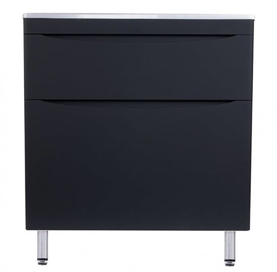 STYLE LINE El Fante Bergamo El Fante Тумба напольная "Бергамо мини 90" (2 ящ.) Люкс антискрейтч черный, PLUS СС-00002363