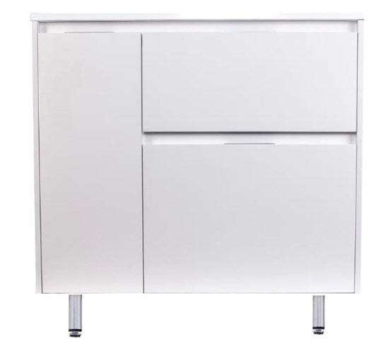 STYLE LINE El Fante Barcelona El Fante Тумба напольная "Барселона 90" правая (2 ящ.) с выкатной корзиной, Люкс белая, Plus СС-00002280