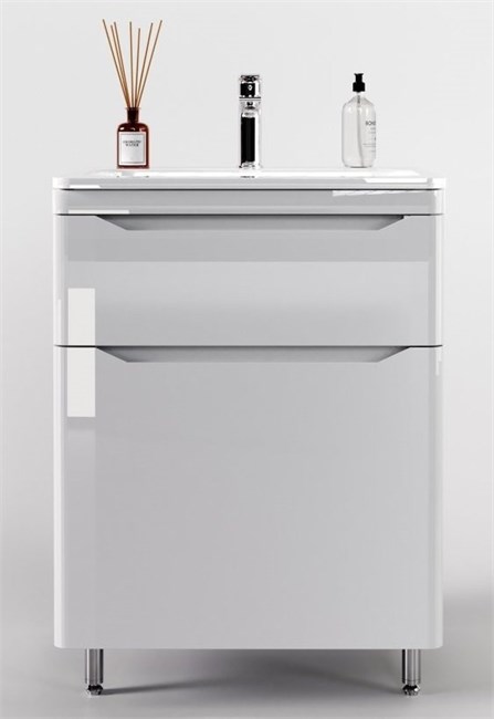 STYLE LINE El Fante Marella El Fante Тумба напольная "Марелла 70" (2 ящ.) Люкс антискрейтч белый глянец, PLUS СС-00002399