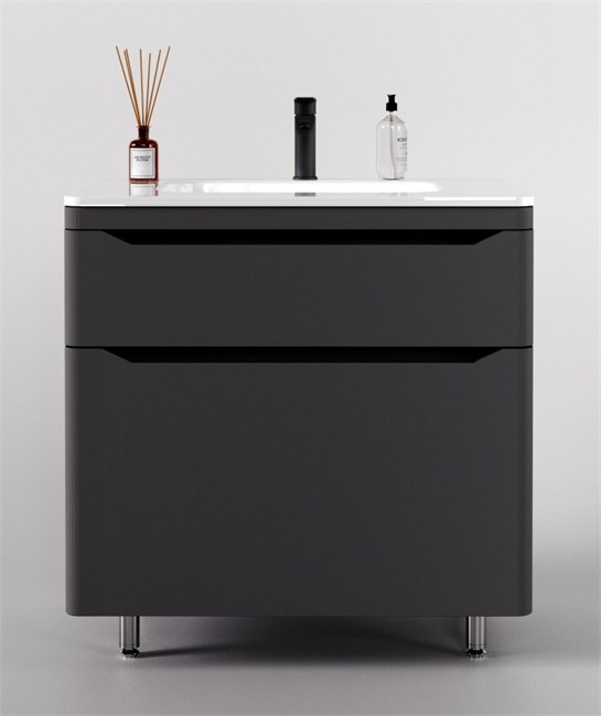 STYLE LINE El Fante Marella El Fante Тумба напольная "Марелла 80" (2 ящ.) Люкс антискрейтч серый, PLUS СС-00002403