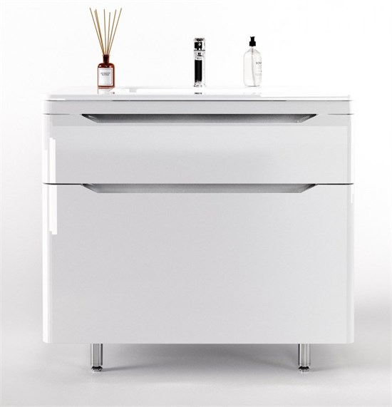 STYLE LINE El Fante Marella El Fante Тумба напольная "Марелла 90" (2 ящ.) Люкс антискрейтч белый глянец, PLUS СС-00002417