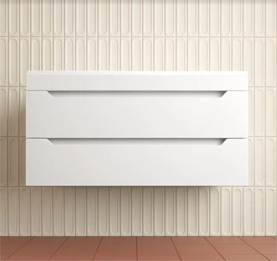 STYLE LINE Тумба подвесная "Остин" под раковину Фортуна 100 2 ящ белый эмаль PLUS ЛС-00002407