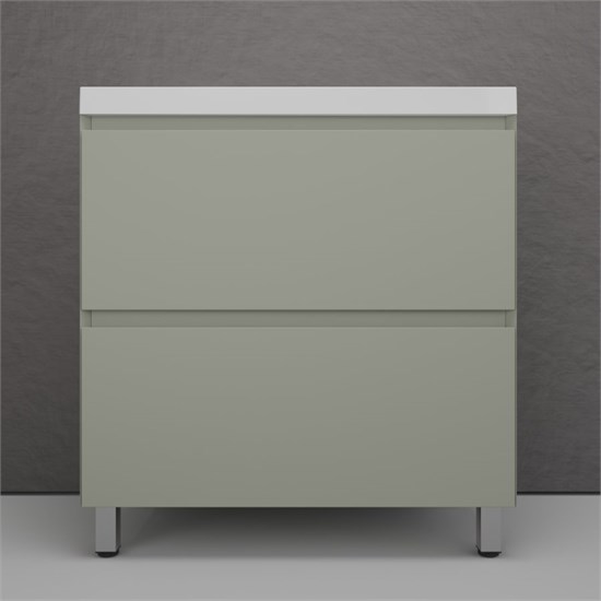 STYLE LINE Тумба напольная "Манхэттен 80" ЭМАЛЬ под ASTI 80 2 ящика PLUS олива ЛС-00002373