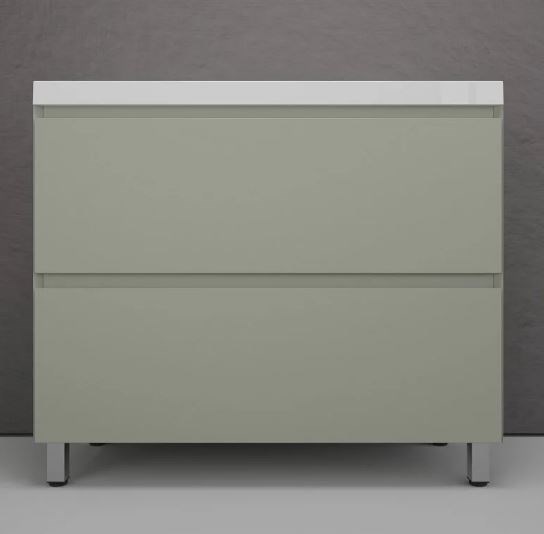 STYLE LINE Тумба напольная "Манхэттен 100" ЭМАЛЬ под ASTI 100 2 ящика PLUS олива ЛС-00002370