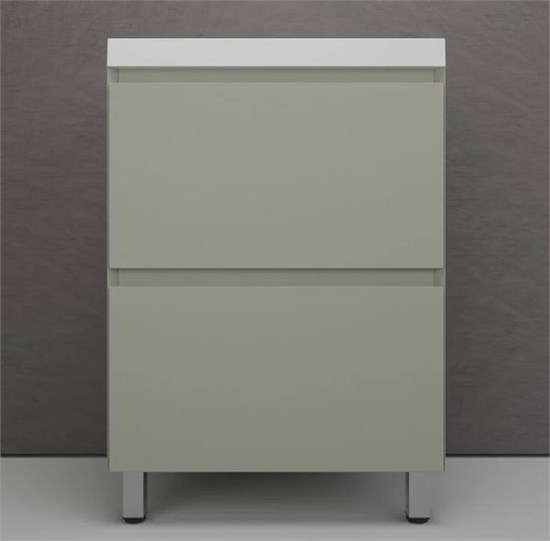 STYLE LINE Тумба напольная "Манхэттен 60" ЭМАЛЬ под ASTI 60 2 ящика PLUS олива ЛС-00002379