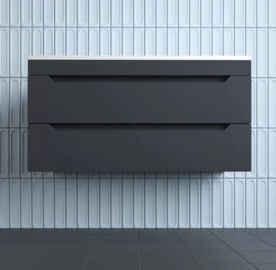 STYLE LINE Тумба подвесная "Остин" под раковину Фортуна 100 2 ящ графит эмаль PLUS ЛС-00002408