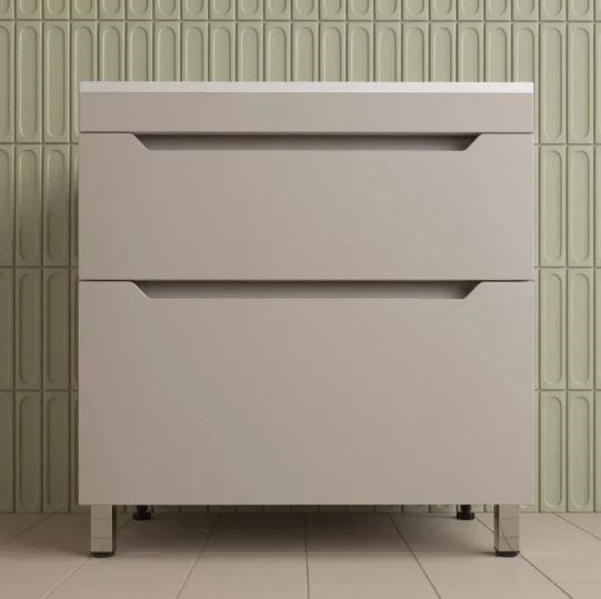 STYLE LINE Тумба напольная "Остин" под раковину Фортуна 80 2 ящ крем эмаль PLUS ЛС-00002397