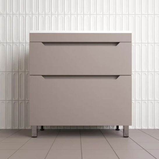 STYLE LINE Тумба напольная "Остин" под раковину Фортуна 80 2 ящ тауп темный эмаль PLUS ЛС-00002398