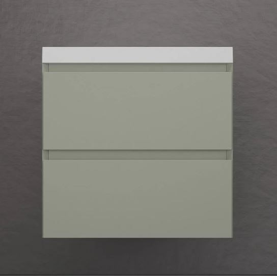 STYLE LINE Тумба подвесная "Манхэттен 60" ЭМАЛЬ под ASTI 60 2 ящика PLUS олива ЛС-00002367