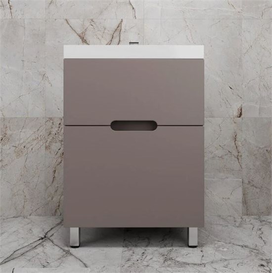 STYLE LINE Тумба напольная "Матис 60" под ASTI 60 (2 ящика), ТАУП ТЁМНЫЙ, ЭМАЛЬ ЛС-00002433