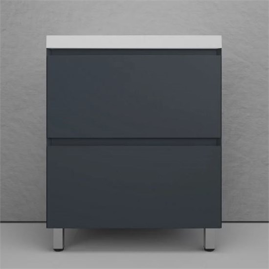 STYLE LINE Тумба напольная "Манхэттен 70" ЭМАЛЬ под ASTI 70 2 ящика PLUS графит ЛС-00002375