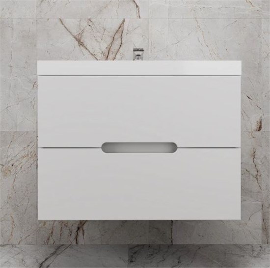 STYLE LINE Тумба подвесная "Матис 80" под ASTI 80 (2 ящика), Белый матовый, ЭМАЛЬ ЛС-00002446