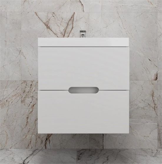 STYLE LINE Тумба подвесная "Матис 60" под ASTI 60 (2 ящика), Белый матовый, ЭМАЛЬ ЛС-00002444