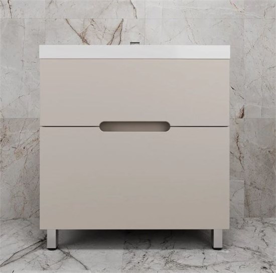 STYLE LINE Тумба напольная "Матис 80" под ASTI 80 (2 ящика), КРЕМ, ЭМАЛЬ ЛС-00002437