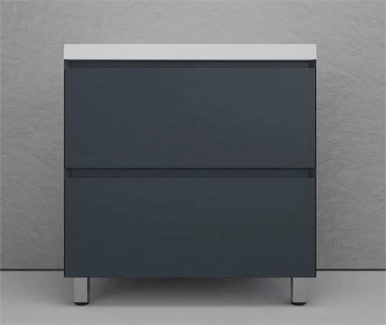 STYLE LINE Тумба напольная "Манхэттен 80" ЭМАЛЬ под ASTI 80 2 ящика PLUS графит ЛС-00002372