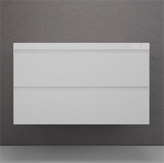 STYLE LINE Тумба подвесная "Манхэттен 100" ЭМАЛЬ под ASTI 100 2 ящика PLUS белый матовый ЛС-00002356